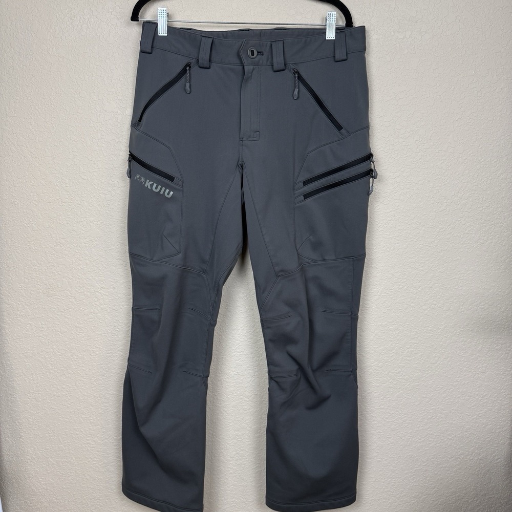 Kuiu Axis Hybrid Mens Gunmetal Grey Water Resistant Hunting Pants 34S 34x31